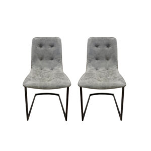 Pair of Hampton Dining Chairs in Soft Charcoal Grey