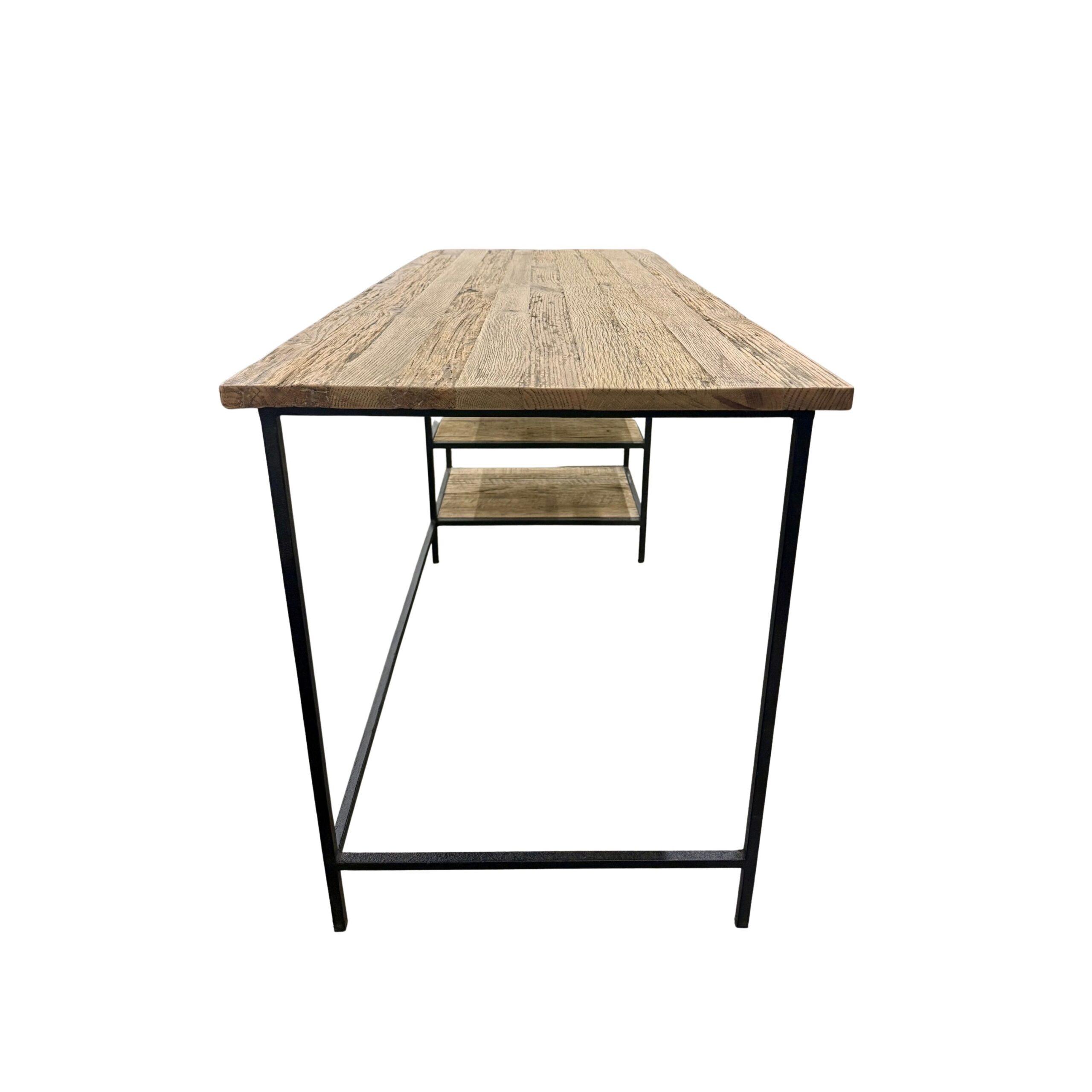 Reclaimed Oak With Iron Frame Desk - Image 5