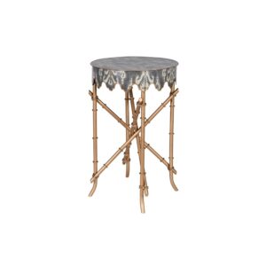 Grey Ikat Round Side Table