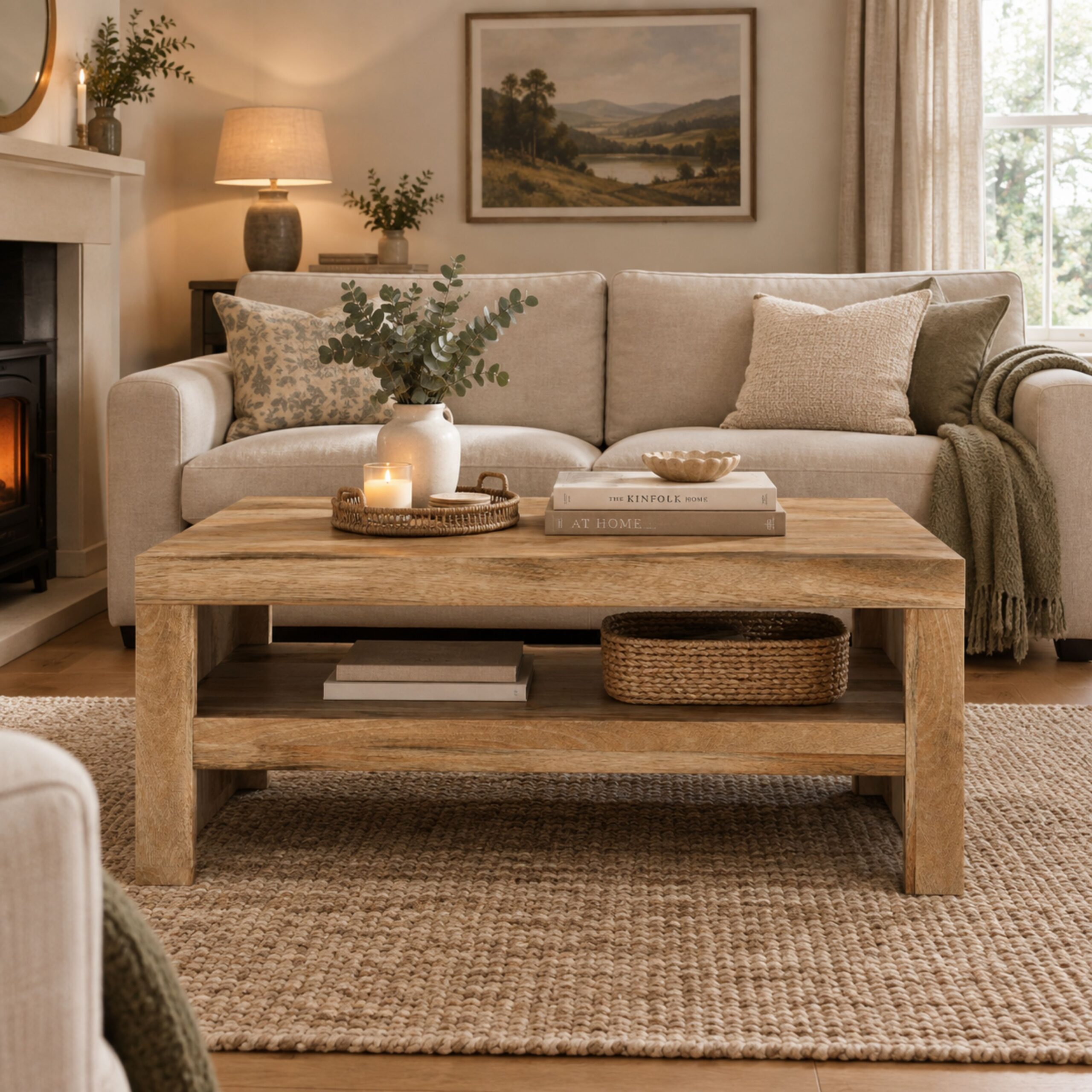 Natural Mango Wood Coffee Table - Image 2