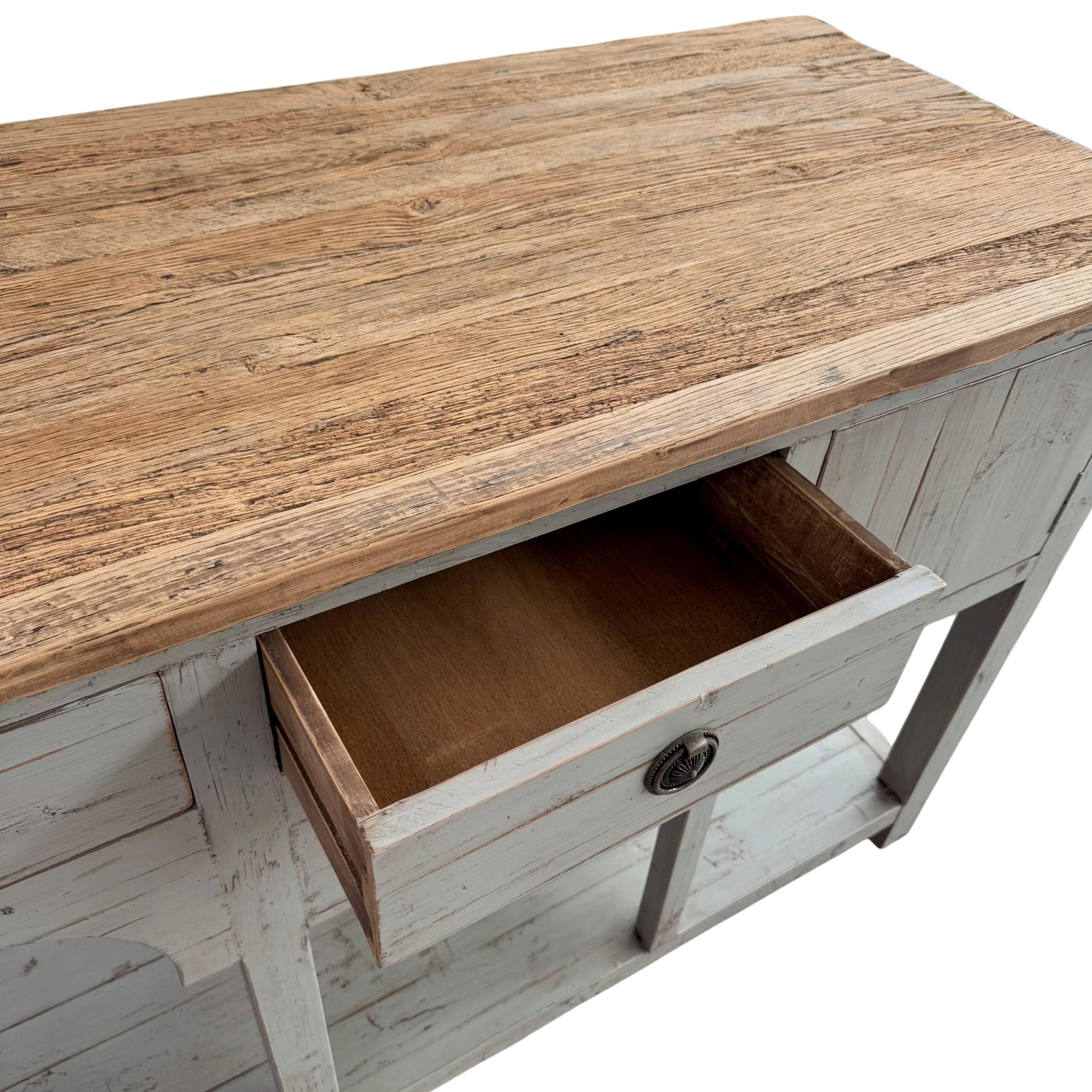 Painted Grey Distressed Arch Sideboard - Image 6