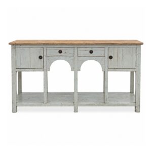 Painted Grey Distressed Arch Sideboard
