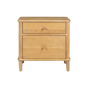 Wrenley Nordic Oak 2 Drawer Bedside Table
