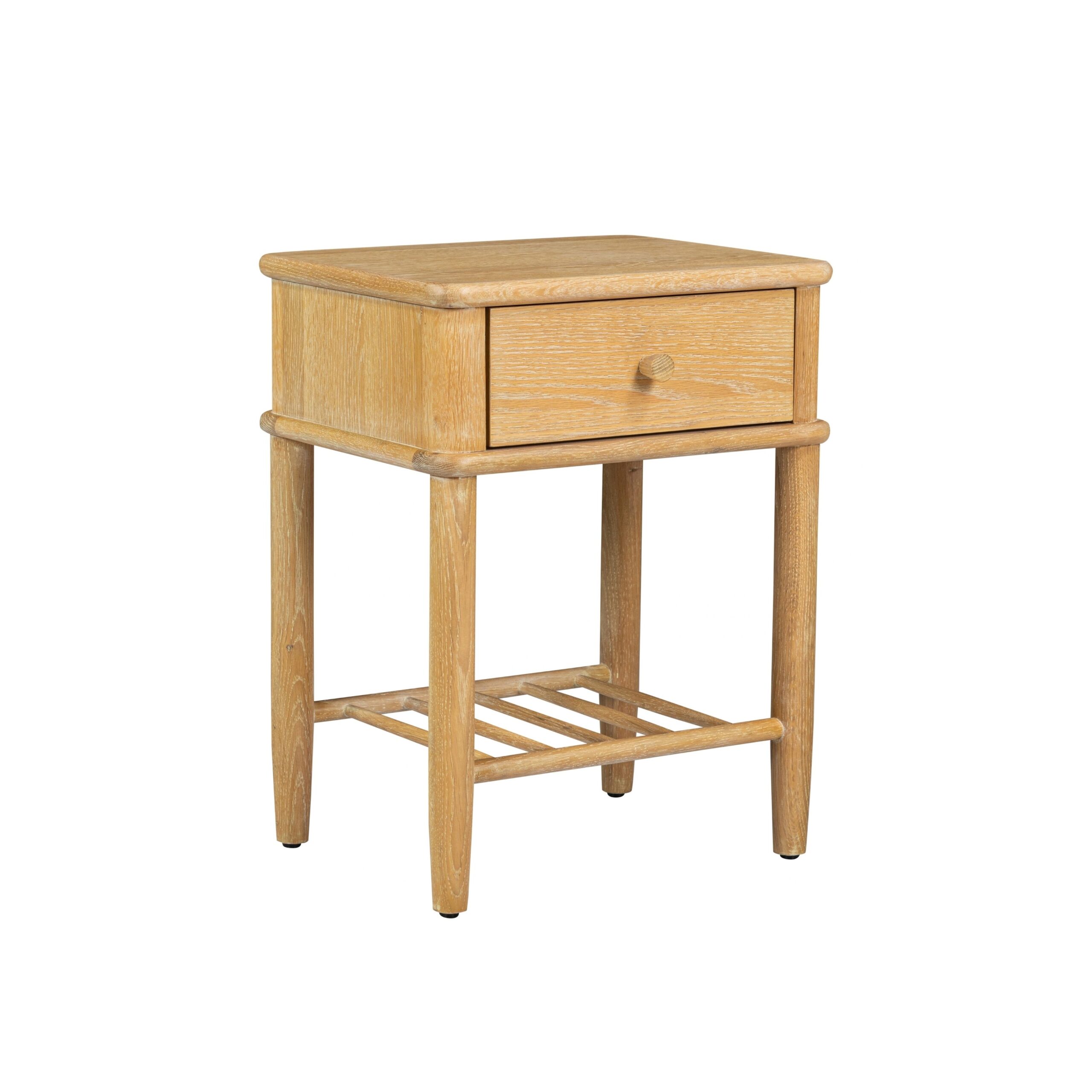 Wrenley Nordic Oak 1 Drawer Bedside Table - Image 4