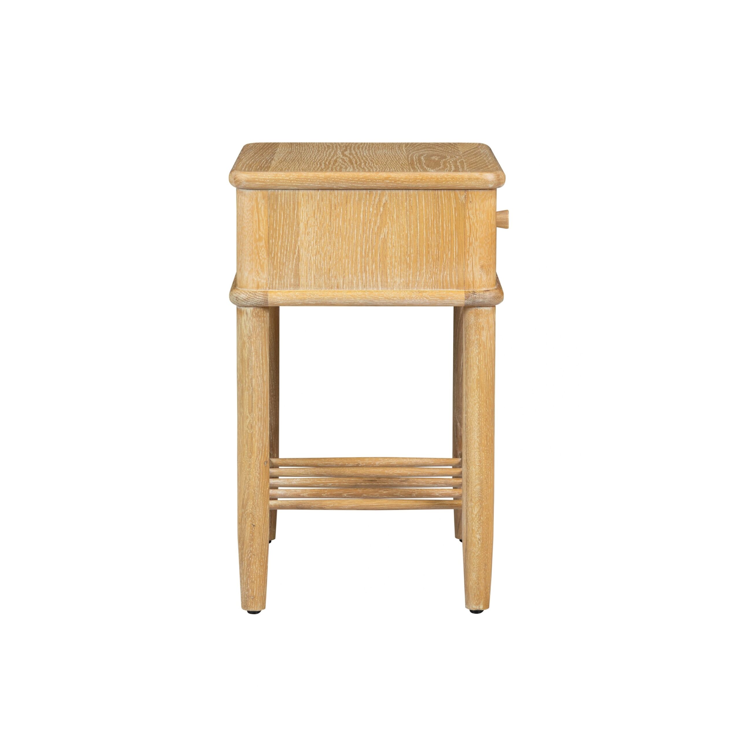 Wrenley Nordic Oak 1 Drawer Bedside Table - Image 3