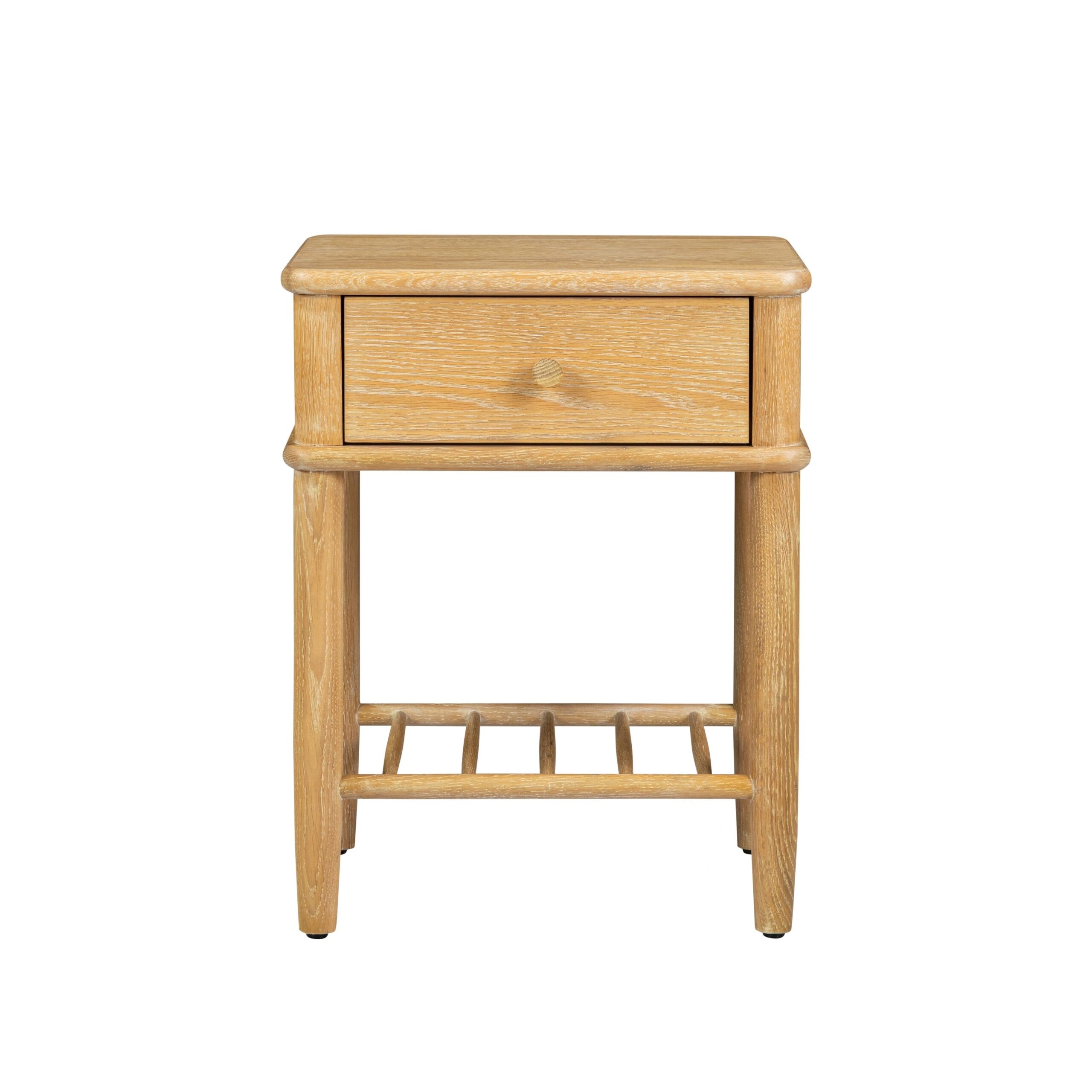 Wrenley Nordic Oak 1 Drawer Bedside Table