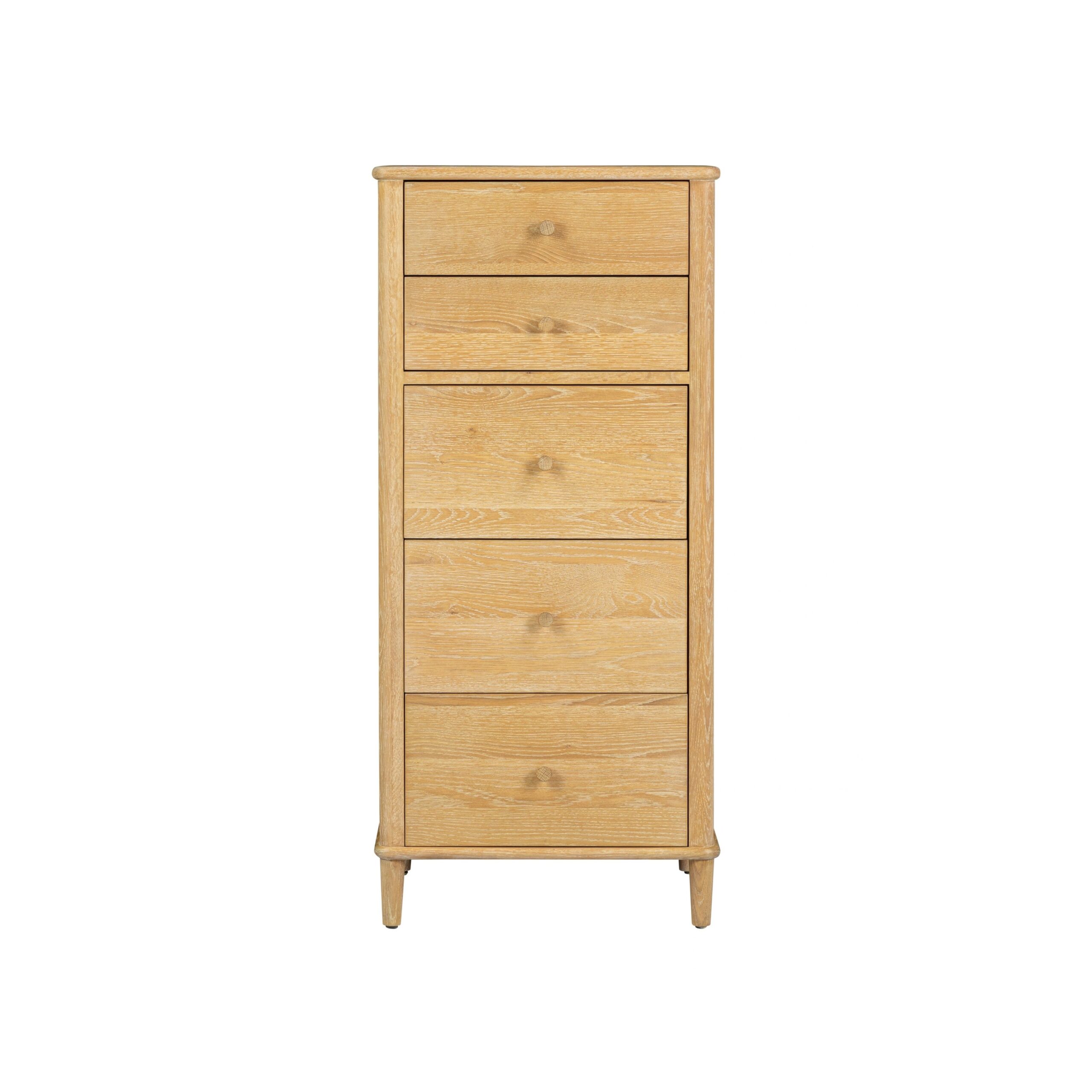Wrenley Nordic Oak 5 Drawer Tall Boy