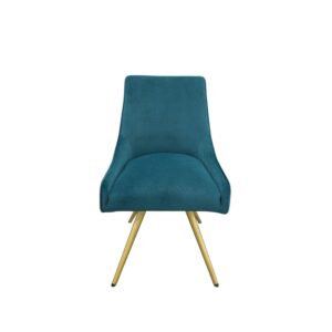 Upholstered Velvet Dining Chair in Petrol