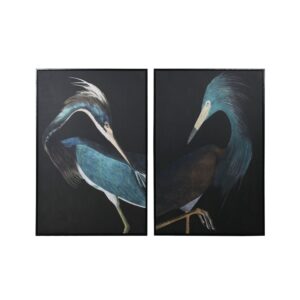 Pair of Blue Crane Framed Canvases