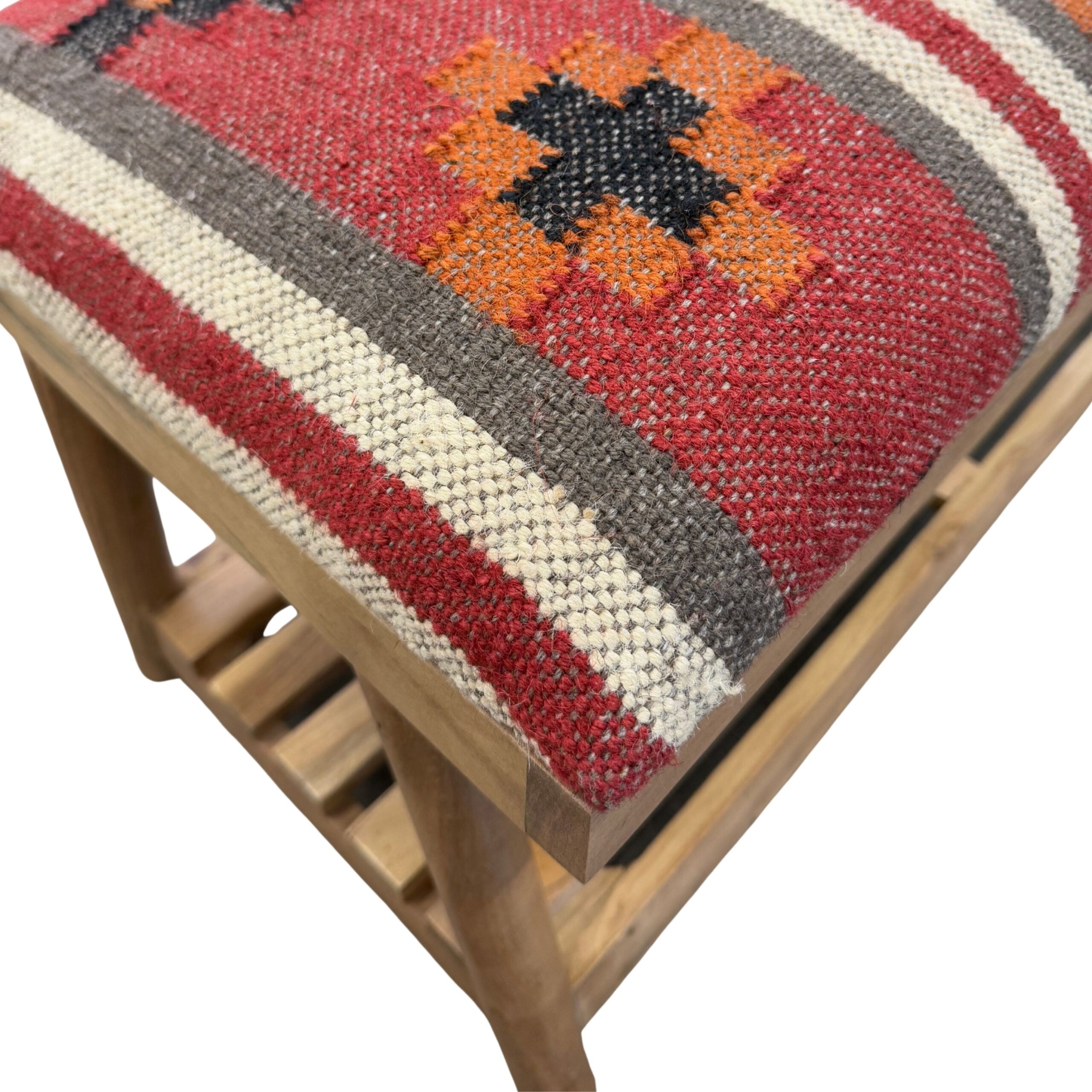 Red Kilim Storage Bench - Image 4