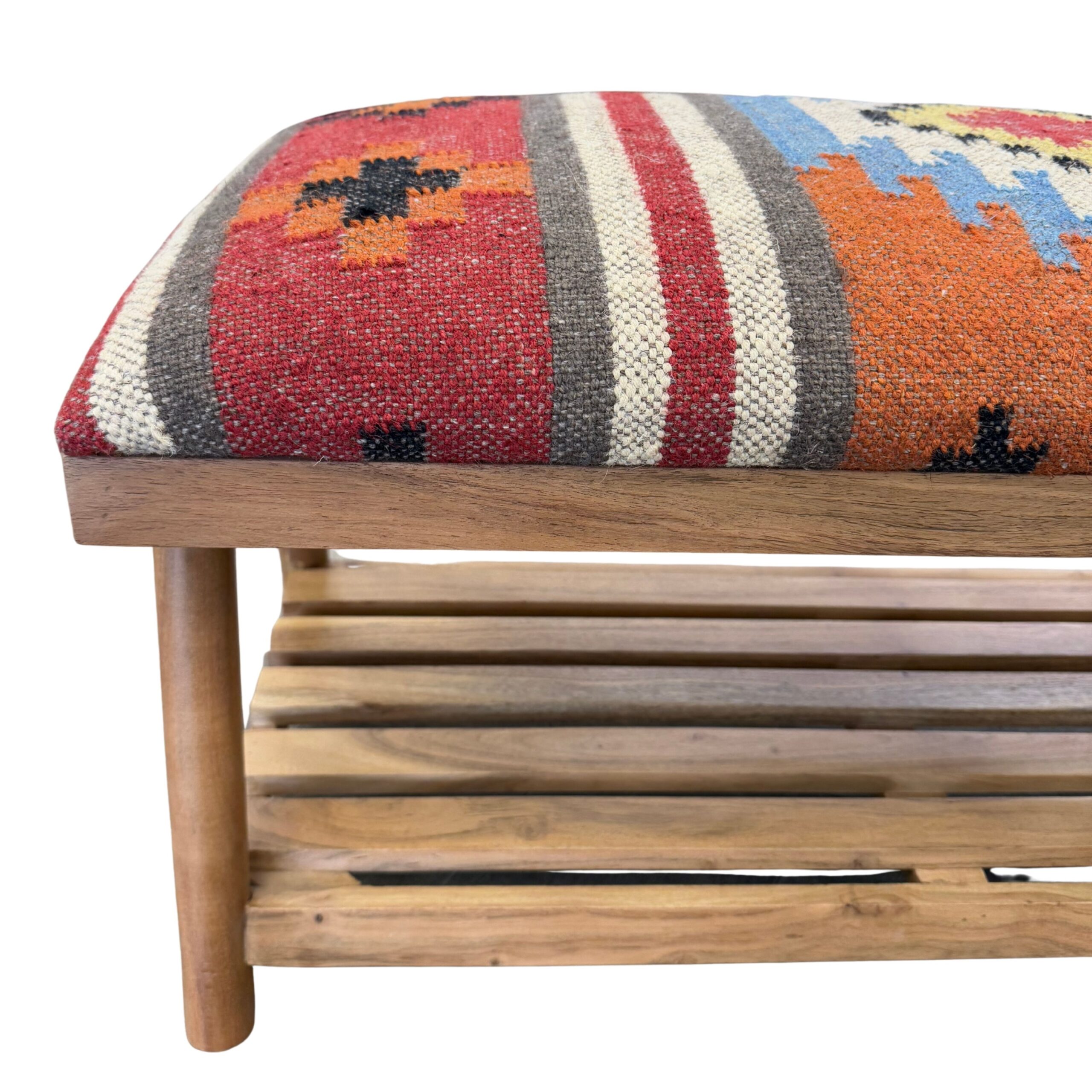 Red Kilim Storage Bench - Image 5