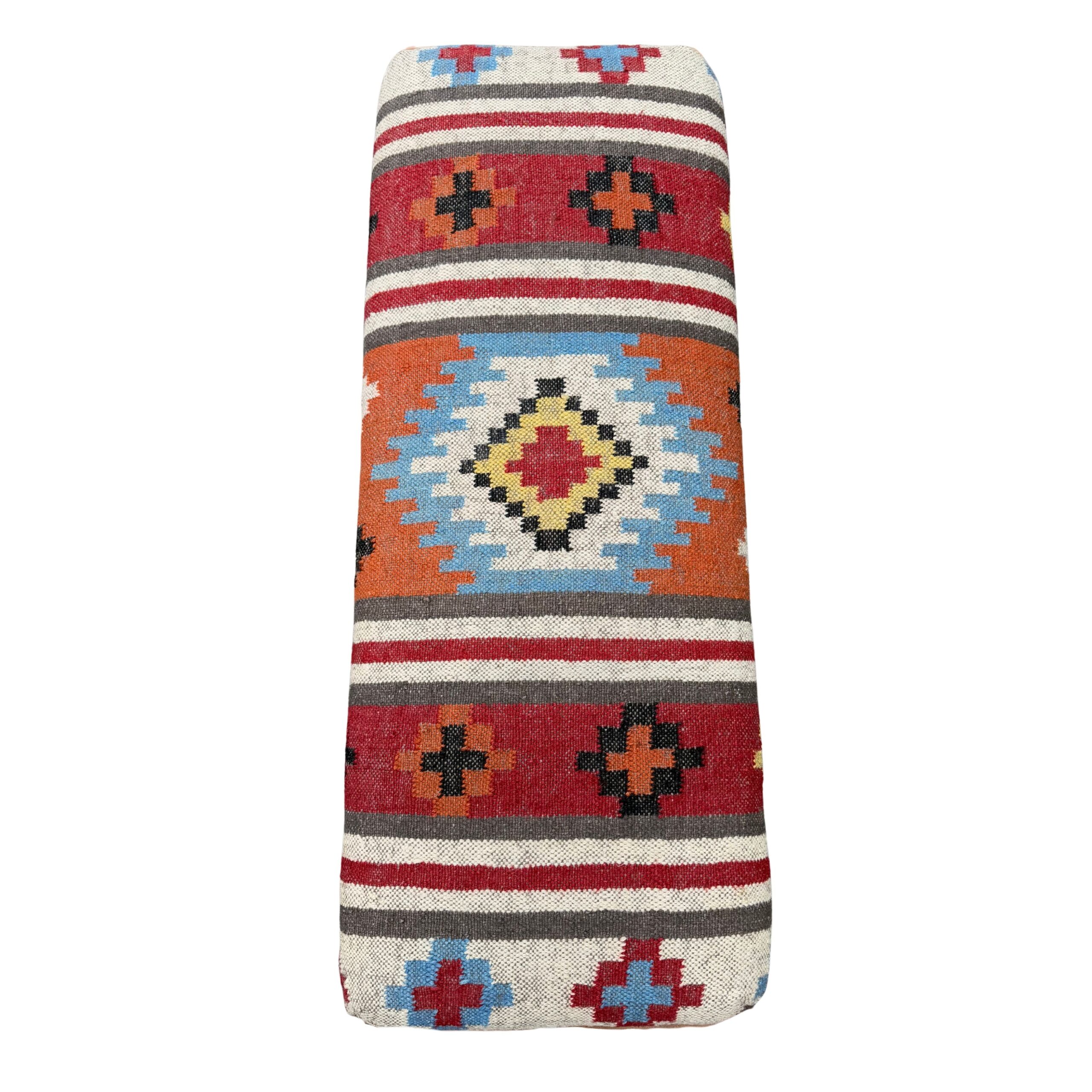 Red Kilim Folding Bench - Image 4
